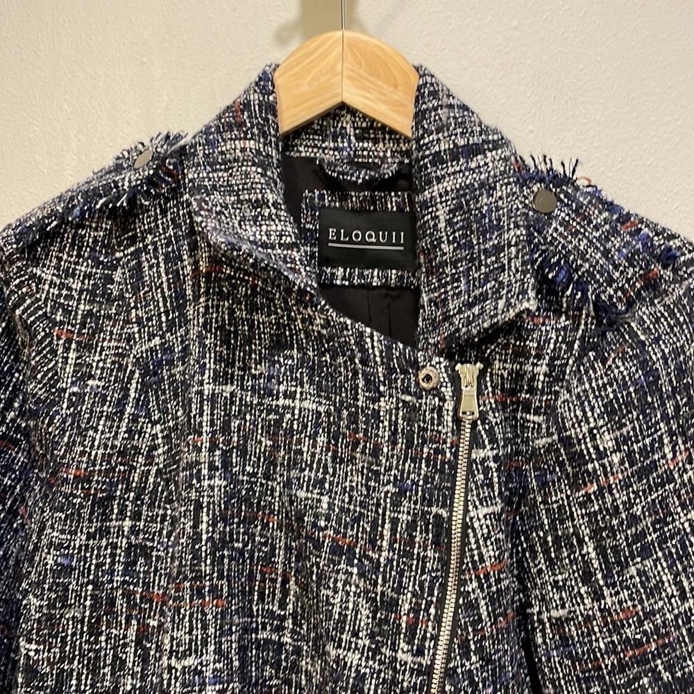 Eloquii woman’s black and white and blue tweed jacket - Picture 9 of 12